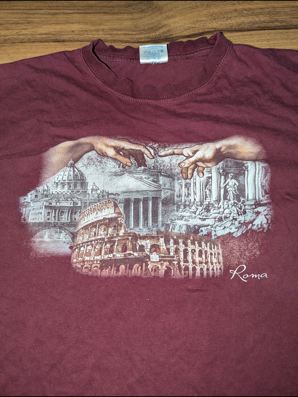 Michaelangelo The Creation Of Adam Roma Graphic T-shirt